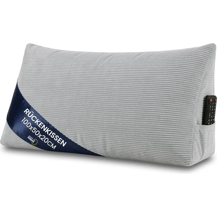 Amazinggirl Rückenkissen Keilkissen Cord Kissen 70x40 cm - Lesekissen für Bett Sofa und Couch – Bild 1