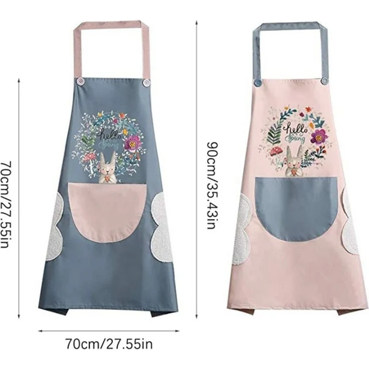 Blusmart Kochschürze 2 Stück Schürzen Frauen wasserdichte Küchenschürze mit Taschen, (Ölfeste Schürze, BBQ Schürze, Frauen Schürze, 2-tlg, Kochschürze), für Küche Garten BBQ Chef Kellner Bäcker – Bild 2