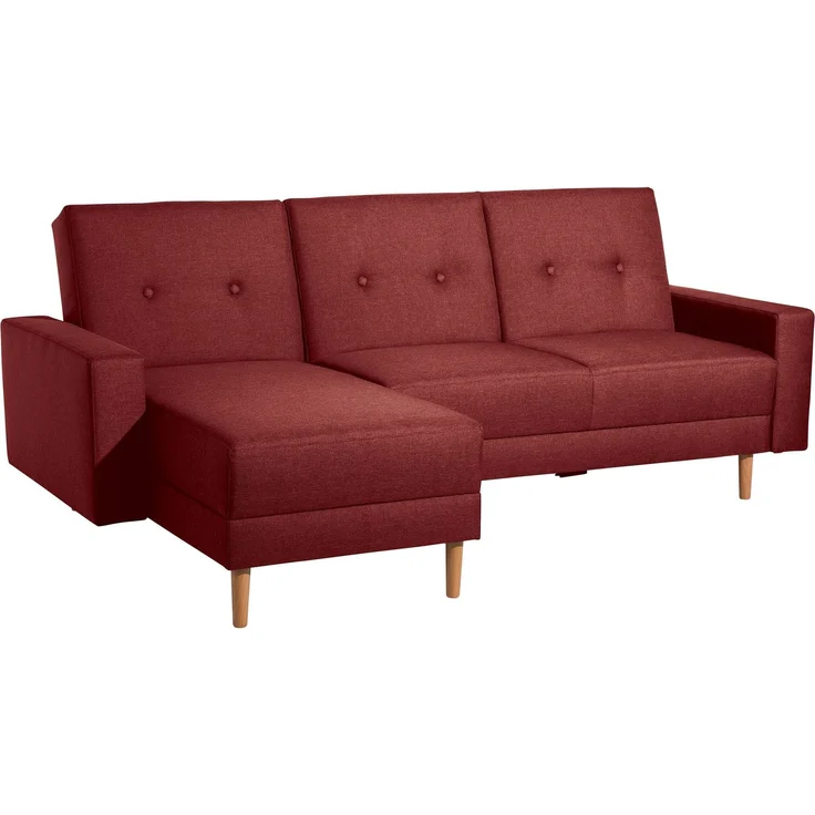 Funktionssofa mit Hocker Kattie Flachgewebe rot – Bild 4