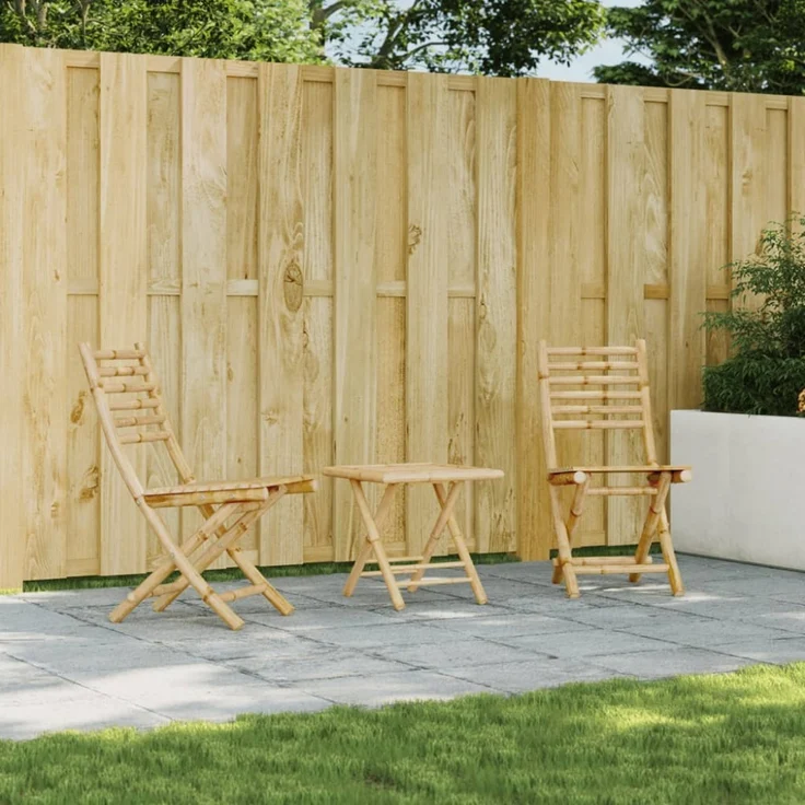 vidaXL Gartenstühle 2 Stk. Klappbar 43x54x88 cm Bambus 368039 – Bild 1