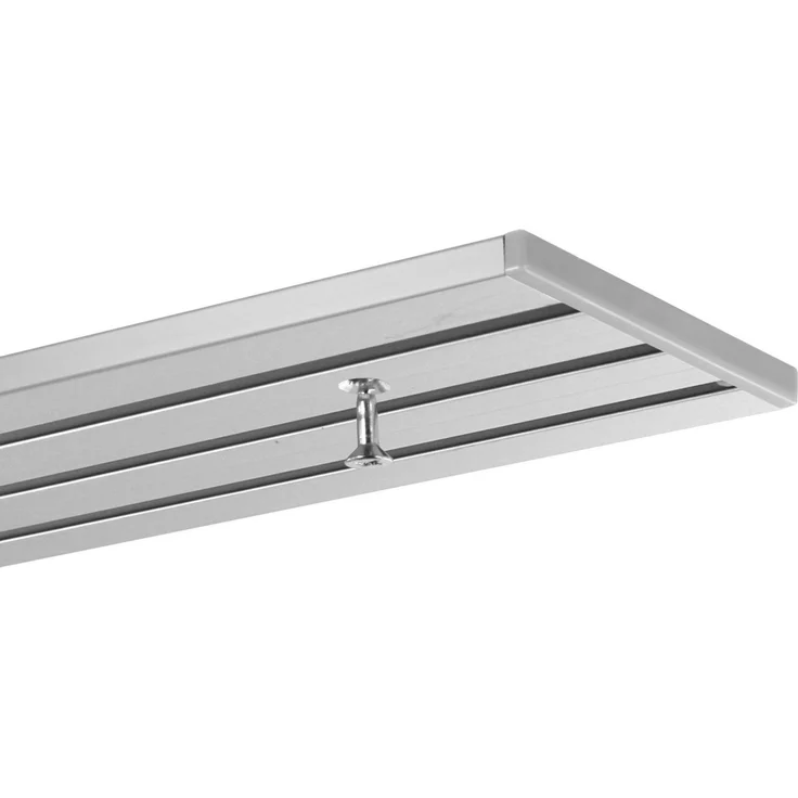 Gardineum Gardinenschiene Flächenvorhangschiene, 4-läufig, vorgebohrt, ab 2 m mittig geteilt, 4-läufig, Deckenmontage – Bild 3
