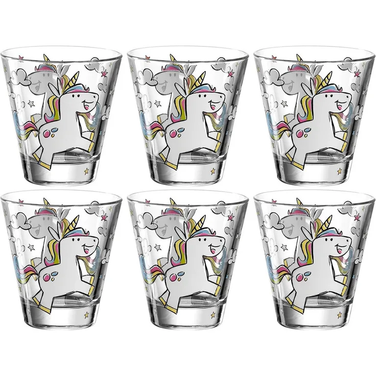 Leonardo BAMBINI Kinderbecher Einhorn 215ml 6er Set