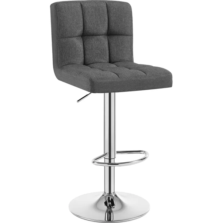 WOLTU® 1 x Barhocker Barstuhl Tresenhocker Stuhl drehbar und höhenverstellbar Tresen Hocker Leinen Dunkelgrau BH32dgr-1