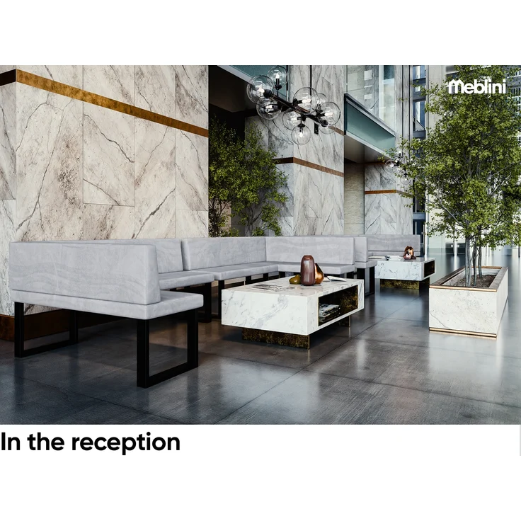 MEBLINI Eckbank für Esszimmer - Küchenbank - Essecke - Sitzecke Küche - TONI - U-Beine 128x168x87cm Rechts - Hellgrau Samt – Bild 3