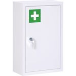 Kleankin Medizinschrank Apothekerschrank mit 3 Schichten (Medikamentenschrank, 1-St, Arzneischrank) Stahl, Weiß, 30 x 14 x 46 cm