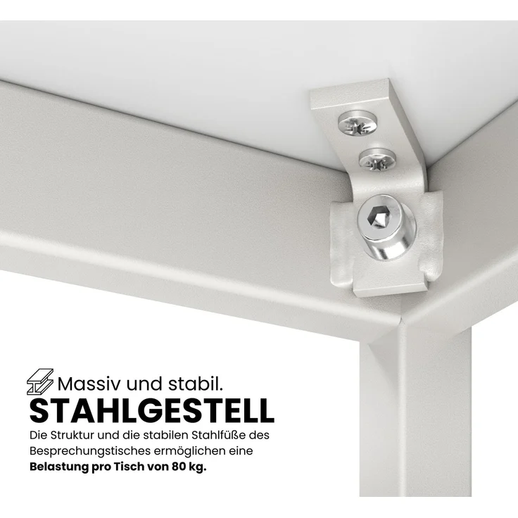 bümö Tisch, Multifunktionstisch 120 x 80 cm in Buche/Schwarz - Besprechungstisch, Konferenztisch, Meetingtisch, Mehrzwecktisch, Pausentisch, Besprechungsraum, Meetingraum, Pausenraum, VS12-6 – Bild 6