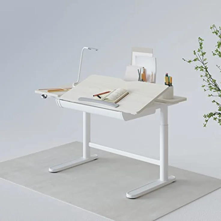 FlexiSpot SD2 Kinderschreibtisch elektrisch höhenverstellbar, neigbar, mit Stauraum & Taschenhaken – ergonomisch & praktisch – Bild 1