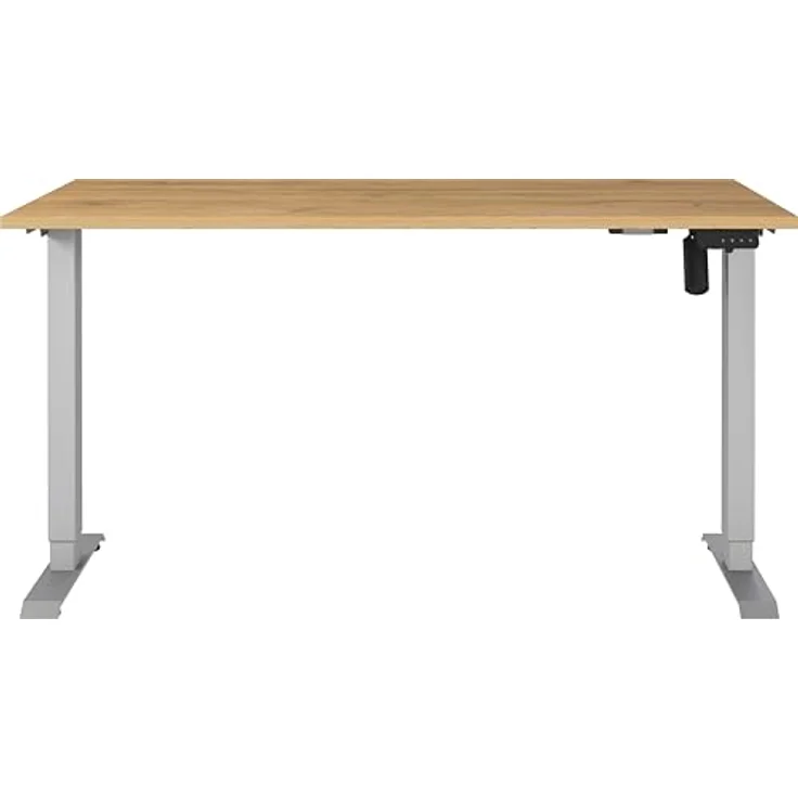 Germania Schreibtisch 8023-638, in Grandson-Eiche-Nb./Silber, elektr. höhenverstellbar, 140 x 119 x 80 cm (BxHxT) – Bild 4