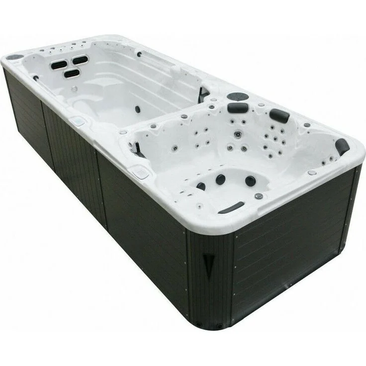 XXL Luxus Led Swim Spa 580x230cm Whirlpool Gegenstromanlage Outdoor Schwimmbad – Bild 1