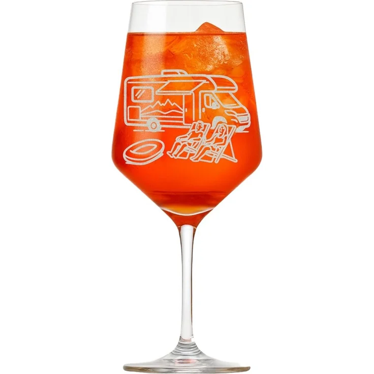 eXODA Weinglas Gravur Camper 350ml spülmaschinenfest für Weinliebhaber, 1-tlg, Glas, Atemberaubende Darstellung – Bild 3