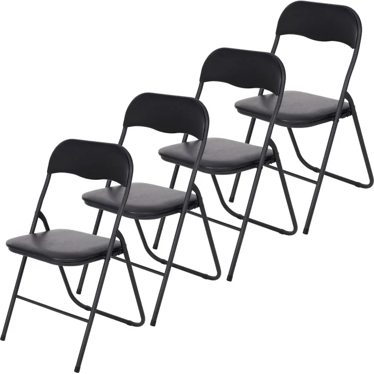 Brixy 4er Set Klappstühle - Klappstühle - PVC - Esstischstühle - Klappstühle - 43 x 47 x 80 CM - Stühle - Schwarz – Bild 1