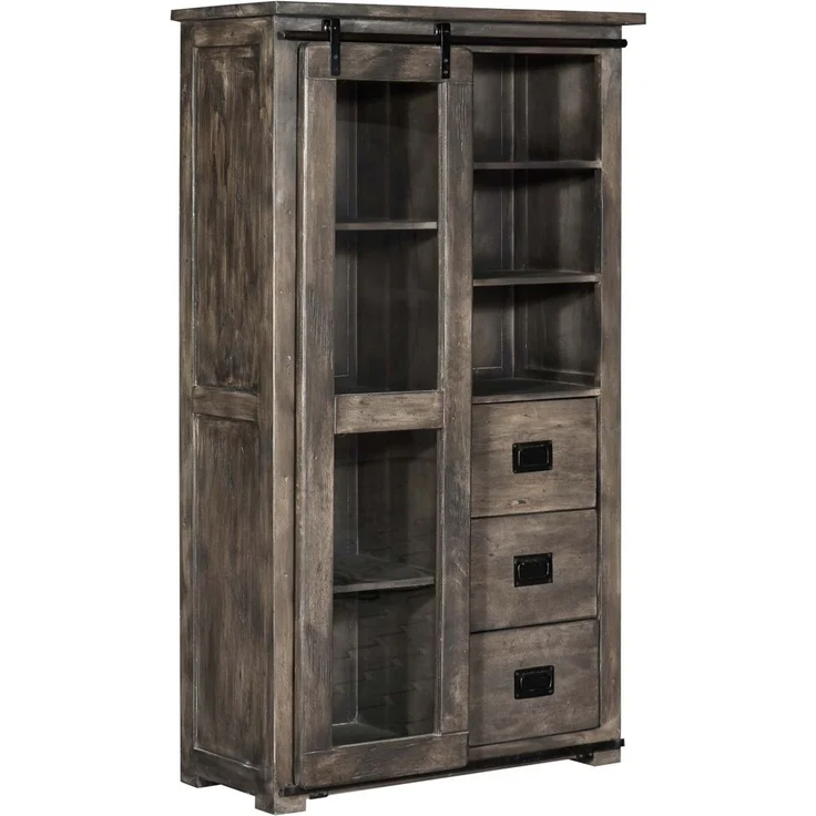 Vitrine Mango 100x45x175 grau lackiert RAILWAY #226 – Bild 1