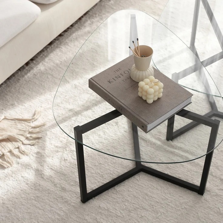 Skye Decor 'Bellisimo - Black' Couchtisch-Set, Mattschwarz, 82 x 40 x 58 cm – Bild 7