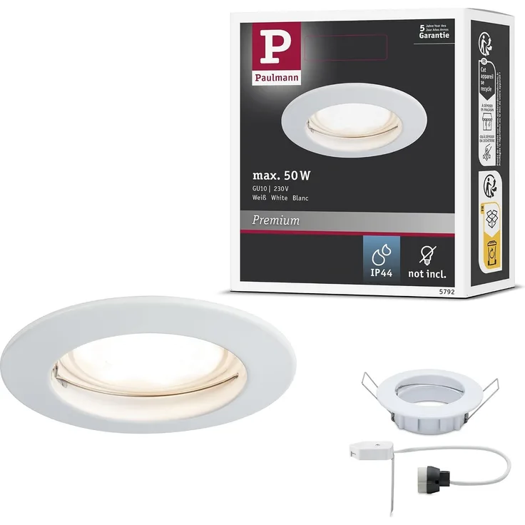 Paulmann No. 5792 Einbauleuchte Premium Line 230V IP44 79mm Weiß