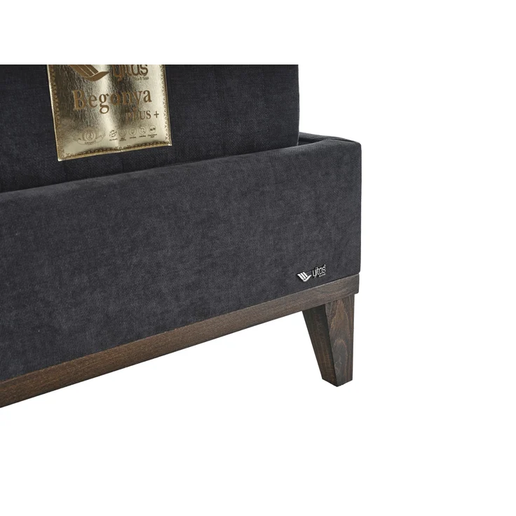 Schlafzimmer-Set "Rina" – Bett mit Bettkasten und Matratze , Nachttisch, Bettbank-Anthrazit – Bild 4