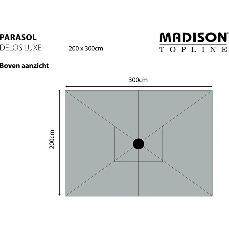Madison Sonnenschirm Delos Luxe 300x200 cm Taupe PAC5P015 418790 – Bild 10