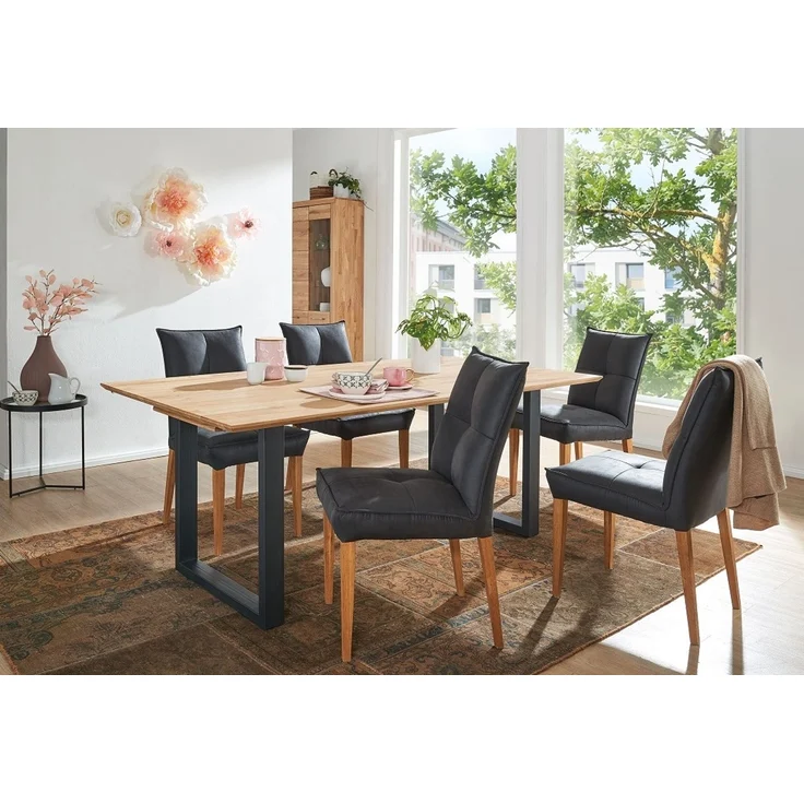 Ausziehtisch 140(190)x90cm "Tirana" Wildeiche & Metall schwarz – Bild 2