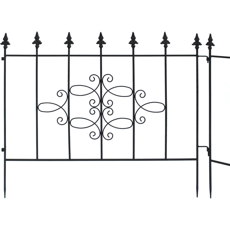 Steckzaun Perugia 20689 Rankhilfe Rankgitter aus Metall B-75cm Kletterhilfe Zaun – Bild 5