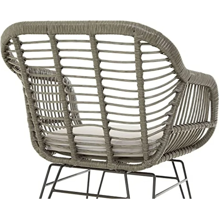 IDIMEX Gartenstuhl PARAMO (2 St), Gartenstuhl 2er Set Metallgestell und Polyrattan Geflecht grau mit Kis – Bild 5