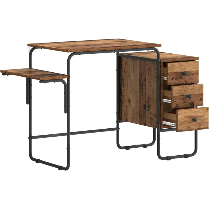 vidaXL Schreibtisch mit Stauraum Altholz 120 x 50 x 75 cm 8008000 – Bild 3