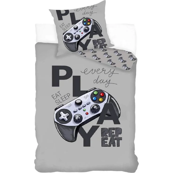 BrandMac Kinderbettwäsche Bettwäsche Set Gamer Play 2 tlg. 135x200 cm (80x80 cm) – Bild 1