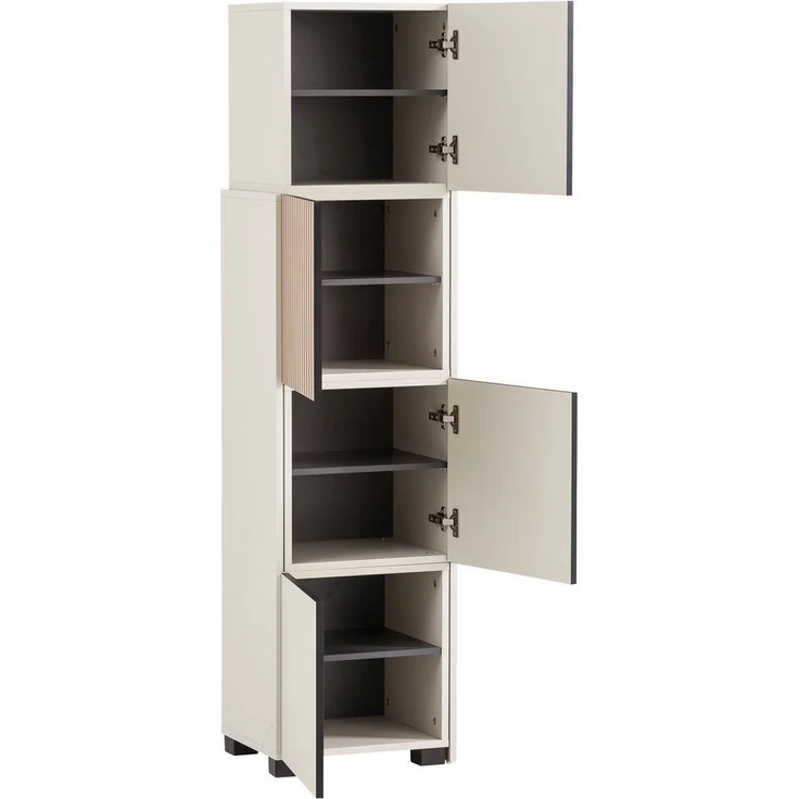 Schildmeyer Schieberegal Alexa, Holzwerkstoff, Cremebeige, 44,8-76,0 x 33,1 x 165,1 cm – Bild 3