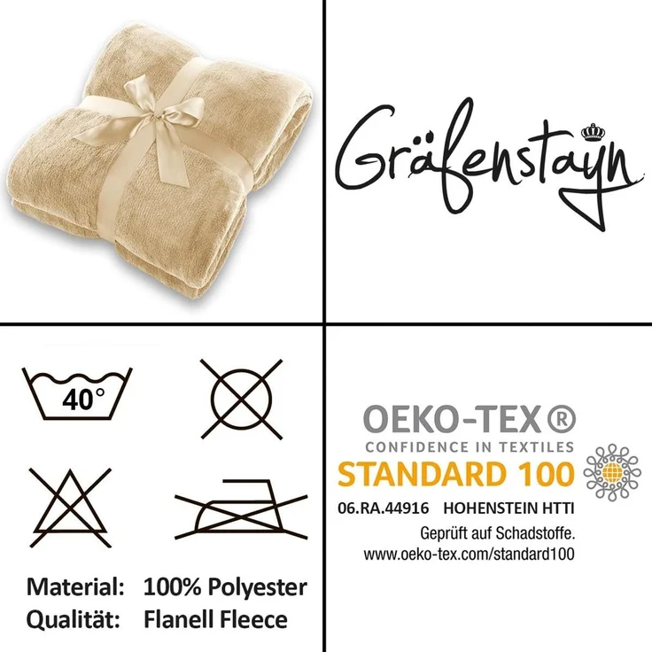Wohndecke Kuscheldecke super weich & flauschig – warme Fleecedecke, Gräfenstayn, warme Wolldecke, Sofadecke & Tagesdecke - Überwurf Sofa, Couch – Bild 7