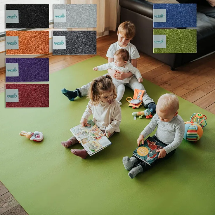 Krabbelunterlage SanoSoft XXL \"made in Germany\" - Öko-Tex 100 240x260 cm Grün