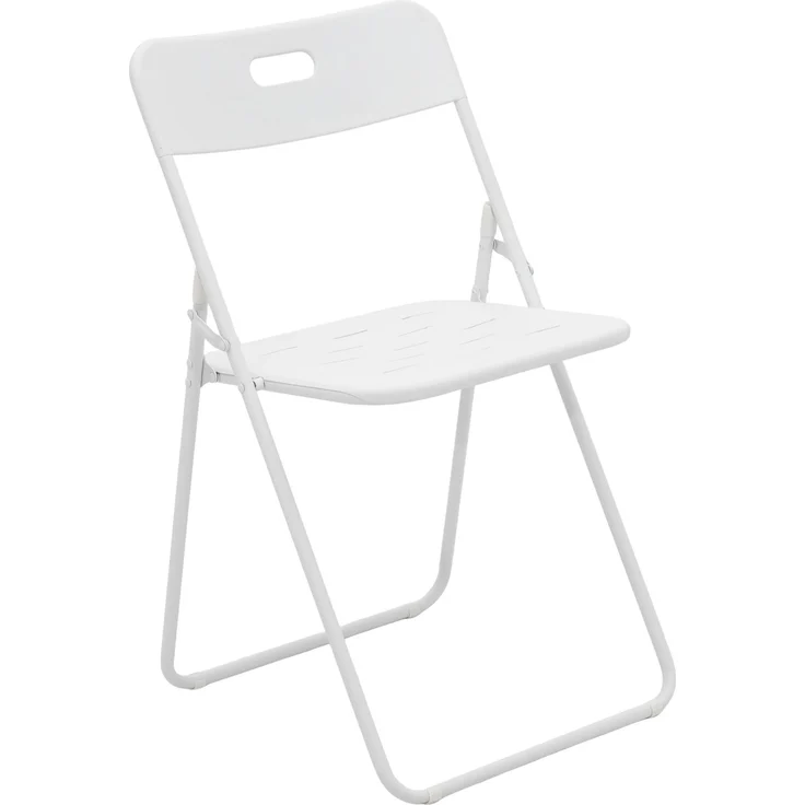 Bistro-Set aus Stahl, klappbar, 3-teilig, Tisch 60x60x73 cm, Weiß – Bild 3