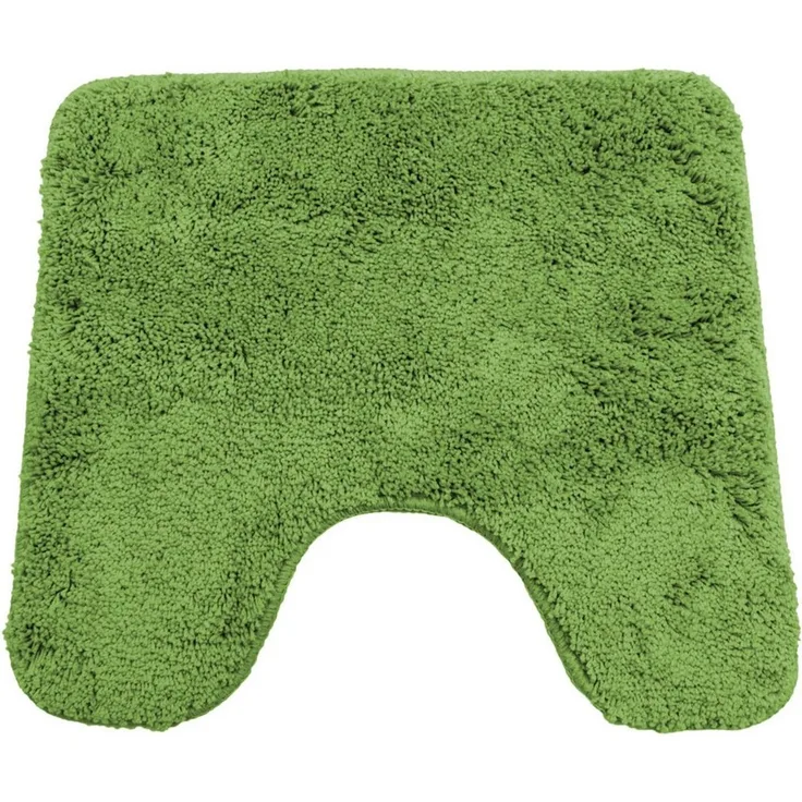 NYVI Badematte WC Vorleger mit Ausschnitt NYVISpa Lasalle Grün Toiletten Teppich, Höhe 20 mm, Polyester, Rutschfest, Saugstark, Schnell Trocknend, Fußbodenheizung geeignet