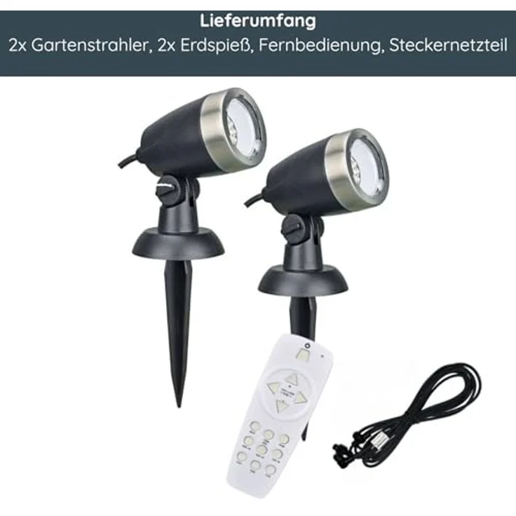 MeLiTec 2er Set Smart LED Garten-Strahler GL24 RGB Spot, anthrazit – Bild 6