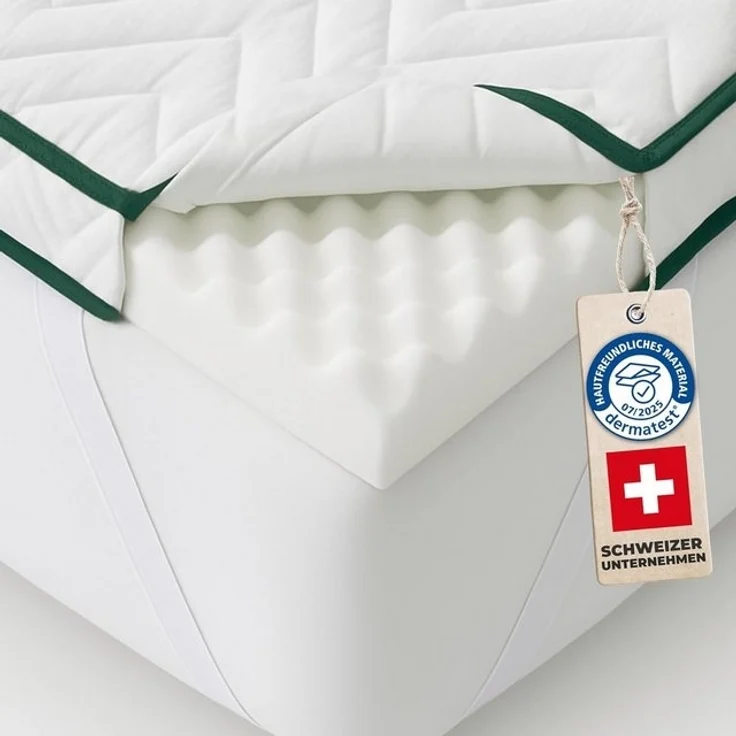 Welldora, Topper 8 cm - Matratzentopper Wendbar - 3D-Kontur, 8 cm hoch, PU-Schaum, (für Boxspringbett & Allergiker, Waschbar 90 °C, Gegen Besucherritze, Gegen Druckstellen) – Bild 4