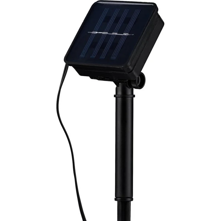 IC Gardenworld LED-Lichterkette Solar Lichterkette für außen mit Smokey Rauchglas-Optik Lampenschirm, 10-flammig, 10 Glühbirnen, 200 cm lang, Beleuchtung für Garten, Terrasse, Balkon – Bild 2