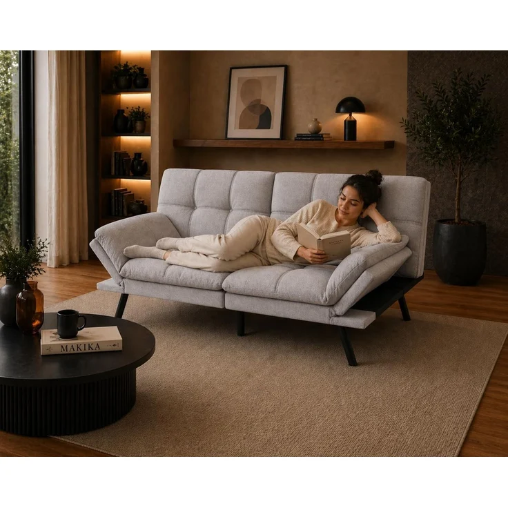 Makika 'Paul' 3-Sitzer Schlafsofa, Schaumstoff grau, 81 x 87 x 179 cm – Bild 5