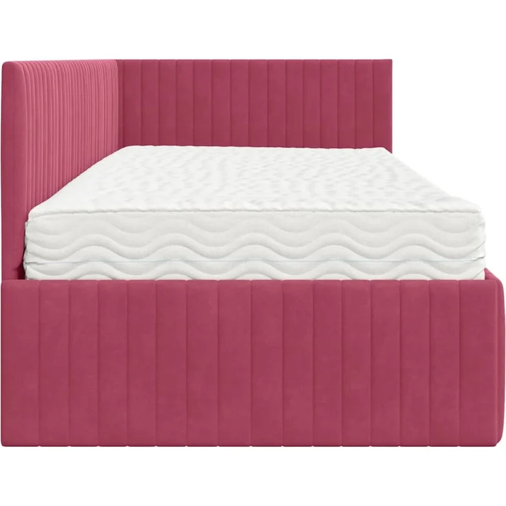 vidaXL Eckbettgestell mit Matratze mit Kopfteil 2 pcs Samt 3393812 – Bild 8