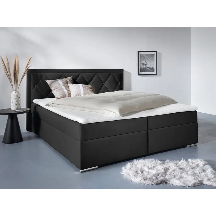 Leonique Boxbett Alfie, Bestseller, wahlweise mit Bettkasten, mit Straßsteinen im Kopfteil, H2, H3 und H4 wählbar
