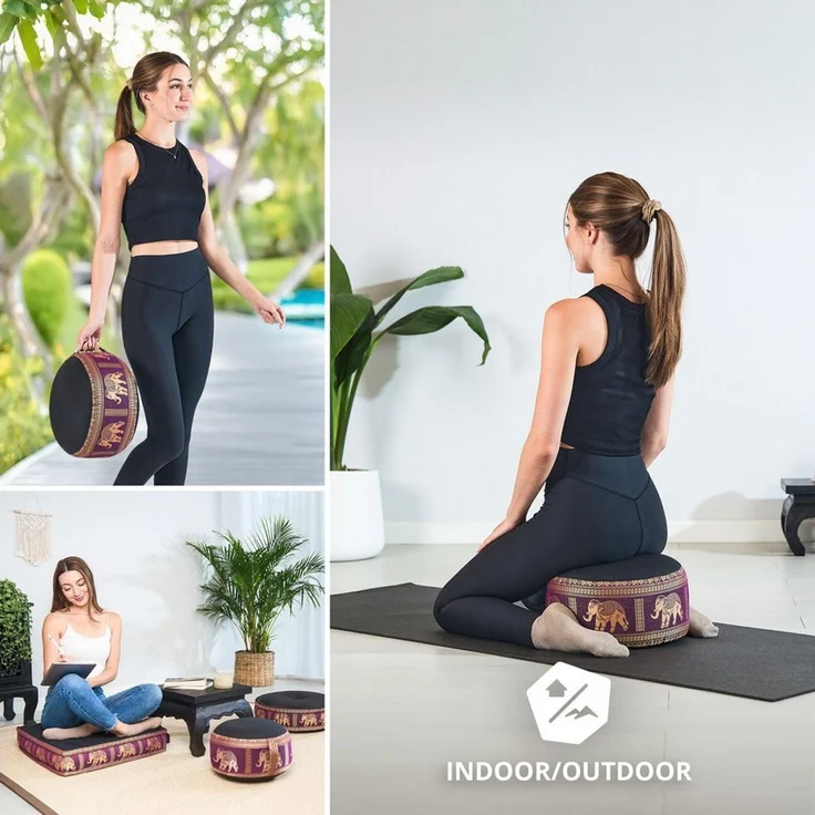 livasia Meditationskissen Zafukissen (Deluxe) - 32x20 cm, Kapok, vegan, handgefertigt – Bild 3