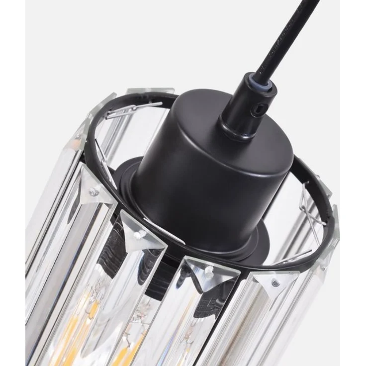 Nettlife Pendelleuchte Kristall Modern Wohnzimmer 3 Flammig E27 Schwarz Esstisch Hängeleuchte, Höhenverstellbar, LED wechselbar, Pendellampe für Küche Esszimmer Schlafzimmer – Bild 4