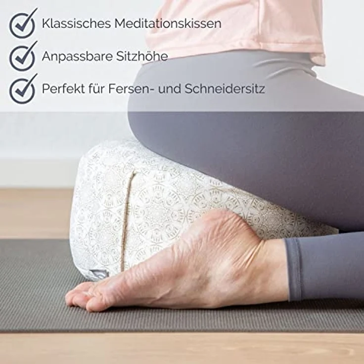 bodhi Meditationskissen Meditationskissen RONDO, 32 x 20 cm Madurai, ecru, Kapok – Bild 5