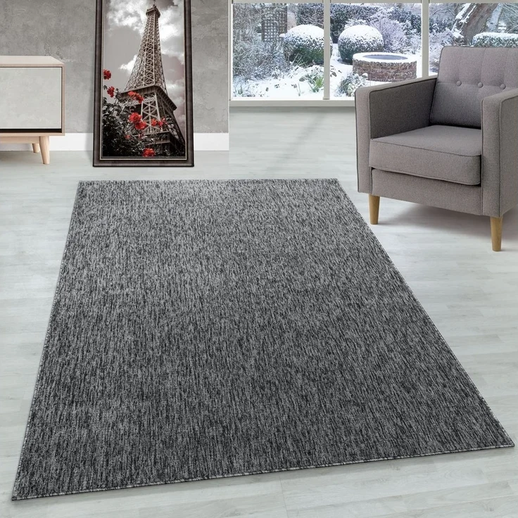Carpettex Schlingenteppich Unicolor - Einfarbig, Läufer, Höhe: 7 mm, Kurzflor Schlingen Teppich Wohnzimmer Einfarbig Modern – Bild 1