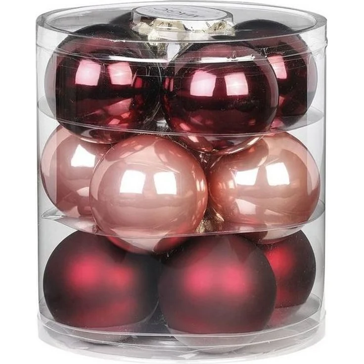 MAGIC by Inge Weihnachtsbaumkugel, Weihnachtskugeln Glas 8cm Vintage Rose, 12 Stück – Bild 3