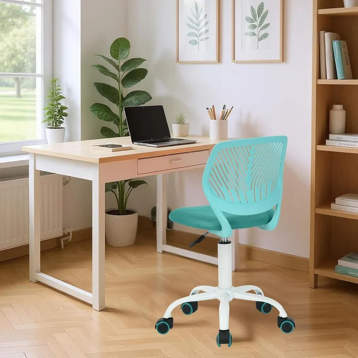 Homy Casa Türkis Grüner Schreibtischstuhl Ergonomisch Verstellbar – Bild 2