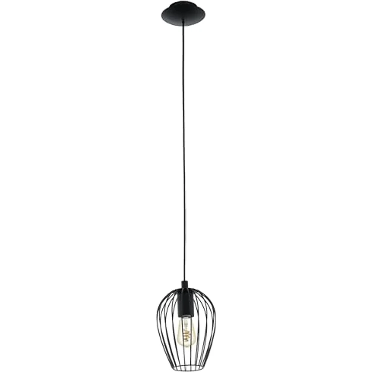 Eglo 49477 Hängeleuchte NEWTOWN Stahl schwarz E27 max. 1X40W H:110cm Ø16cm dimmbar – Bild 2