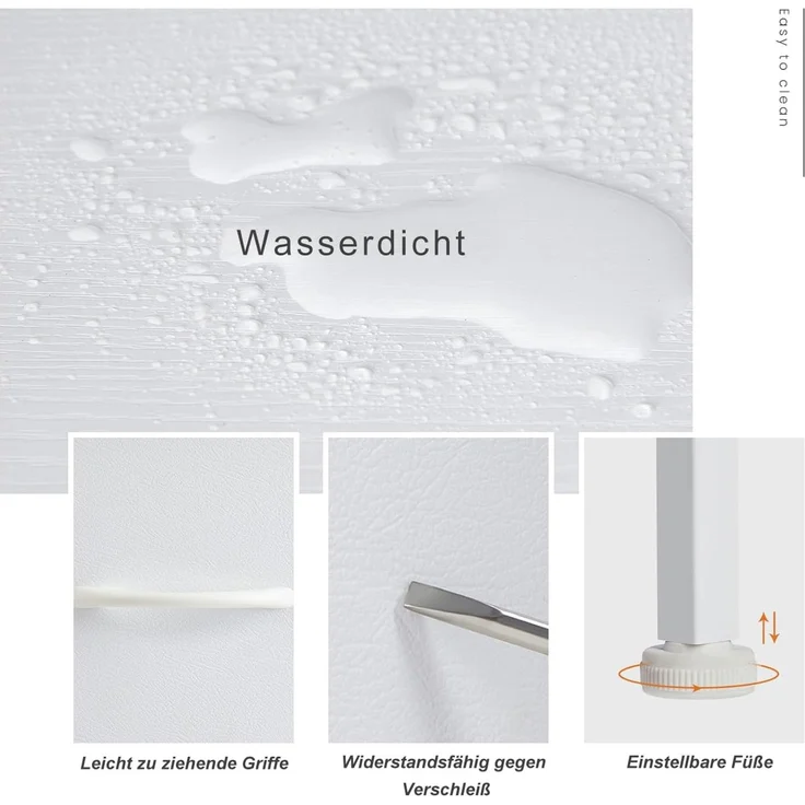 DUMOS Kommode für Schlafzimmer mit 2 Stoffschubladen, hohe Kommode Organizer für Kleidung, Schrank Kinderzimmer, Aufbewahrungsturm mit Schrank, Metallrahmen, Holzplatte, leichte Kinderzimmermöbel – Bild 5