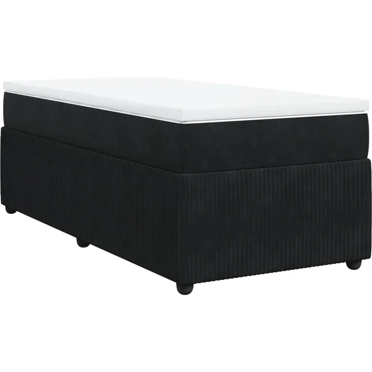 vidaXL Boxspringbett mit Matratze Schwarz 100x200 cm Samt 3285622 – Bild 2