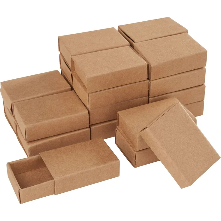 VBS Aufbewahrungsbox Streichholzschachteln, Kraftpapier blanko 5,4 cm x 3,6 cm x 1,5 cm 24er-Pack – Bild 2