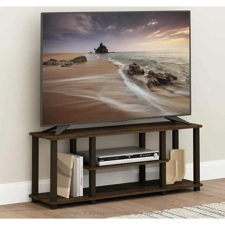 Furinno Entertainment/TV-Regal mit unterschiedlichen Ablageflächen, Walnuss/Braun, 29. 72x111. 25x41. 15 cm – Bild 2