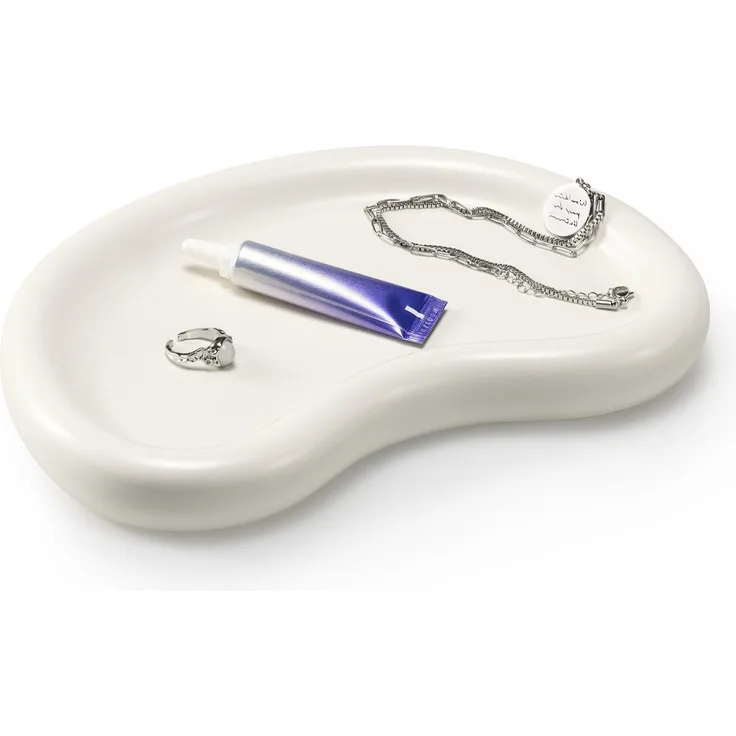 Navaris Schmuckablage Tablett für Schmuck und Make-Up Steingut - 24 x 16,5 x 3 cm - Deko (1 St)