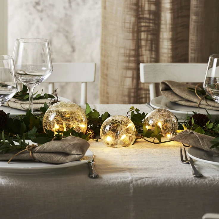 LED Tischleuchte ,Triss', Glas, Batterie und Timer, transparent, warmweiß – Bild 2