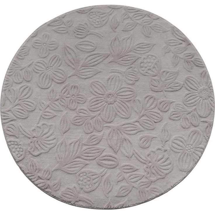 TaraCarpet Teppich TaraCarpet Homestyle 375 Flora, rechteckig, Höhe: 10 mm, Blätteroptik hoch-tief weich waschbar grau 50x80 – Bild 3